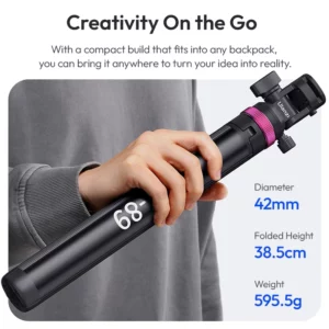 Ulanzi MT-89 2M Quick-Release Light Stand with Cold Shoe Mount 8-Section Extend Photograph Tripod for Action Camera Phone Clamp - Image 3