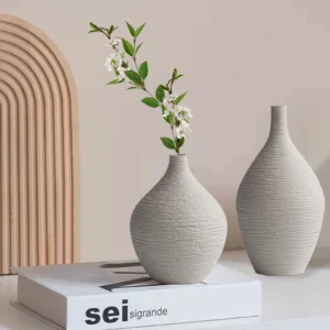 Simple Ceramic Vase Decoration for Home Nordic Luxury Narrow Mouth Flower Pot Living Room Interior Office Desktop Decor Gift - Image 4