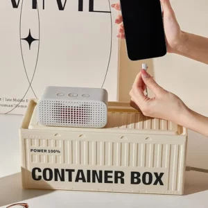 Unique Container Desktop Power Strip Storage Box Dustproof Socket Storage Box Home Wire Case Wire Management Cable Organizer - Image 3