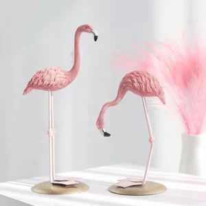 Creative Pink Resin Figurines Crafts Ins Flamingo Ornament Home Desk Cartoon Accessories Living Room Desktop Decorations - Image 3