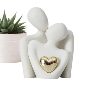 Nordic Decorative Abstract Couple Statue Modern Decoration Home Sculpture Ceramic Figure Figurines Living Room Crafts Ornaments - Image 2