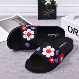 2024 Women's Slippers Fashion Summer Lovely Ladies Casual Slip on Beach Flip Flops Slides Indoor Shoes Flower Non-slip Platform - Image 1