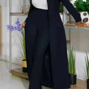 Women's Set Full Sleeve X-Long Blazer Coat+ Long Pant Suit 2025 Spring Streetwear Two 2 Piece Set Africa OL Work Outfits - Image 3