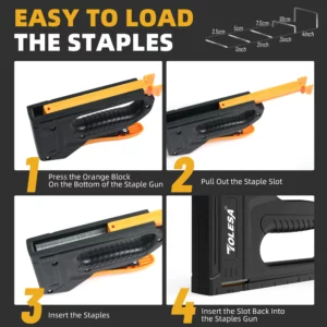 TOLESA Staple Guns for Wood Light Duty Home Use Manual Staplers Upholstery Nail Gun with 1200 Staples Home Decor Carpentry Tools - Image 4