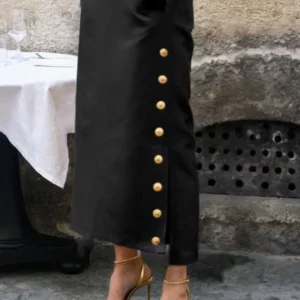 Yeezzi Women Fashion Split-Side Buttoned Stand Collar Evening Dresses 2025 New Sleeveless Solid Color H-Line Casual Shirts Dress - Image 2