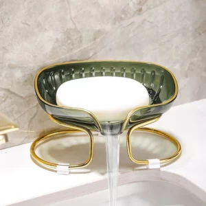 Bathroom Soap Dish Light Luxury Toilet Shower Soap Holder With Drain Water Soap Storage Case Tray Container Bathroom Gadgets - Image 3