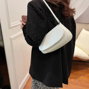 LEFTSIDE Simple Small Pu Leather Underarm Bags for Women 2024 Korean Fashion Females Armpit Bag Females Shoulder Bag Handbags - Image 3