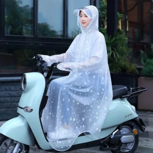 Outdoor hiking fishing mountain climbing raincoat long full-length rain proof single electric battery car onepiece poncho adults - Image 4