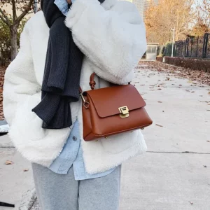 Luxury Vintage Women Handbag PU Leather Crossbody Shoulder Bag High Capacity Tote Handbags Versatile Female Lock Purse Bags - Image 4