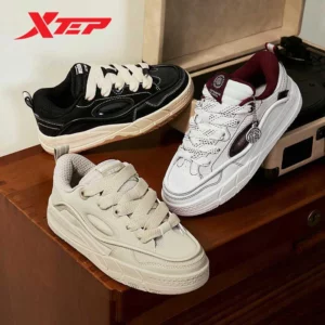 Xtep Low Skateboarding Shoes for Women 2025 Spring Thick Sole Heightening Breathable Light luxury Retro Sneakers 875118310017 - Image 5
