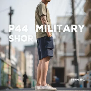 Maden Navy Blue P44 Cargo Joggers Shorts Men Loose Cotton Large Pocket Work Tactical Short Pants Amekaji Casual Knitted Shorts - Image 3