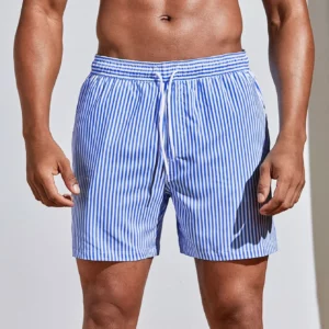 New 3d Line Splicing Men's Sports Shorts For Summer Casual Soft Personalized Breathable Holiday Polyester Beach Surfing Shorts - Image 5