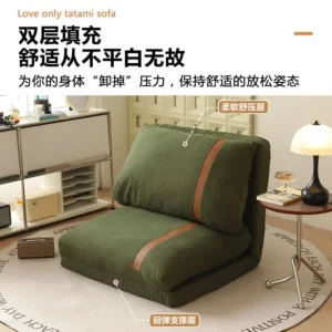 Lazy sofa can lie can sleep small apartment balcony living room casual cream wind home bedroom foldable sofa bed - Image 5