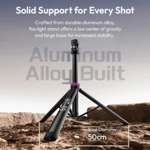 Ulanzi MT-89 2M Quick-Release Light Stand with Cold Shoe Mount 8-Section Extend Photograph Tripod for Action Camera Phone Clamp - Image 5