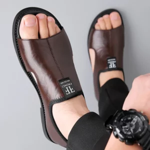 Sandals for Men Brand Casual Shoes Outdoor Fashion Men's Slippers Comfortable Beach Shoes High Quality Leather Men Flat Sandals - Image 4
