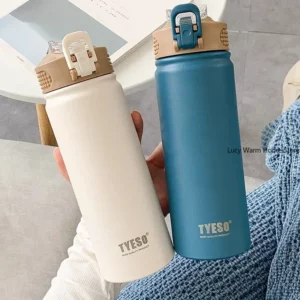 Thermal Water Bottle with Straw 750/600ML Stainless Steel Bottle Keeps Cold and Heat High Capacity Thermal Mug Thermos Bottle - Image 1