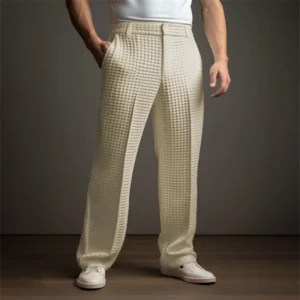 Fashion Twill Baggy Business Trousers For Men 2024 Solid Color Mid Waist Straight Pant Male Casual Pockets Style Long Pant 2024 - Image 4