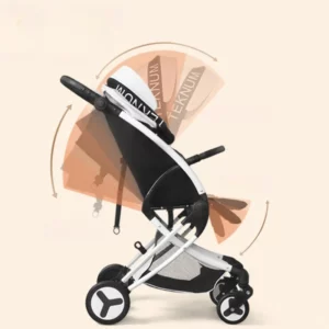 High-view Travel Baby Stroller Lightweight Foldable Baby Stroller Portable Four-wheel Baby Stroller Adjustable handlebars - Image 6