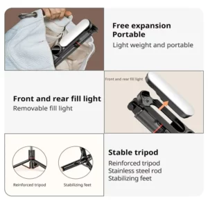 FANGTUOSI 2025 New L15 Wireless Selfie Stick Tripod Stand Foldable Monopod With Led Light For Smartphones Tiktok Shooting Live - Image 5