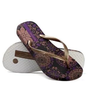 New Women Summer Bohemia Beach Sandals Flat Flip Flops Ladies Fashion Slippers Indoor Shoes Silver Floral Slides - Image 4