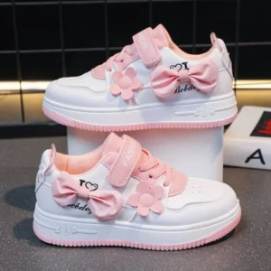 Children Flower Boat Shoes Girl Cute Bow Princess Sneakers Spring and Autumn Kids Casual Running Sport Casual Shoes - Image 5