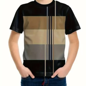 2025 Baby Grid Simple T-Shirts 3d Print Boys Clothing Cool Daily Fashion Top Casual Boy Clothes Casual Short Sleeve Tees - Image 5