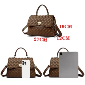 2024 Trendy High Quality Soft Leather Messenger Bag Luxury Designer Multi Layered Women's Handbag Women's Shoulder Crossbody Bag - Image 2