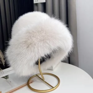 Fluffy Fur Fisherman Hat For Women Winter Plush Ear Protection Cap Windproof Warm Female Panama Caps Solid Fashion Bucket Hat - Image 4