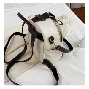 Vintage patchwork women backpack small Luxury design female shoulder bag ladies Totes PU leather schoolbag backpacks bagpack - Image 5