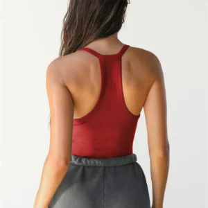 Women Casual Summer Tank Tops Sexy Deep V Neck Sleeveless Basic Cami Top Shirt Slim Knit Ribbed Racerback Y2K Slim Fitted Tops - Image 4