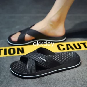 New Summer Slippers Men Basic Beach Outdoor Round Toe Fashion Men Massage Anti Slip Black Big Size Slippers Best Sellers In 2023 - Image 6