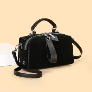 Women‘s Bag Quality Faux Suede Shoulder Bag Solid Double Zipper Fashion Messenger Bag 2025 Hot Sale Bags for Women Bolsa Mujer - Image 4