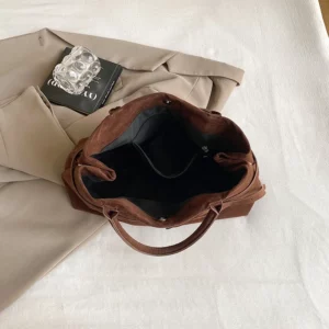 PU Buckle Versatile Large Capacity Belt Decorative Tote Bag New Matte Retro Niche Design Handbag Commuting Leisure Womens Bag - Image 2