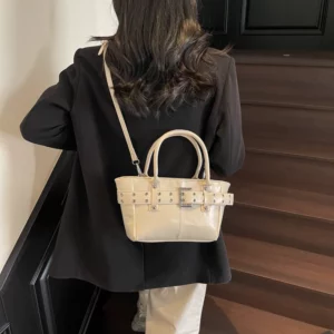 LEFTSIDE PU Leather Small square Tote Bags Lady Shoulder Bag for Women 2025 Spring Y2K Crossbody Bags Retro Handbags and Purses - Image 2