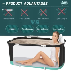 Large Capacity Bathroom Bathtub Portable Collapsible Bath Bucket Winter Shower Bathing Artifact Thicken Multiple Layer accessory - Image 4