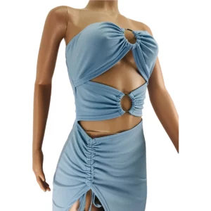 Summer Classy Dress Casual Women Sexy Crop top Hollow Out Sexy Long Dress - Image 5