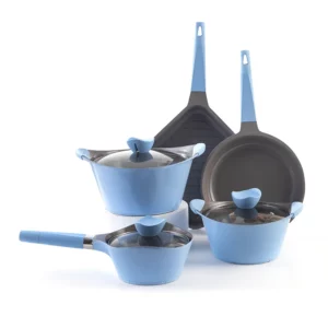 Custom 15 Piece Ceramic Non-Stick Coating Induction Bottom Sauce Pan / Soup Pot /Deep Fry Pan Cookware Set - Image 3