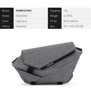 Men Crossbody Bag Kingsons Male Messenger Bag Waterproof Sling Bag Small Chest Bag 10 Inch Tablet Bag Business Casual 2023 - Image 4