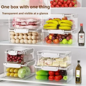 Microwave-Safe Food-Grade Square Container | Airtight Plastic Storage Box for Fruits Veggies & Meat | Kitchen & Fridge Organizer - Image 6