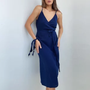 Vintage Women'S Dress 100% Cotton Crepe Gauze V-Neck Sleeveless Bandage Long Maxi Elegant Dresses For Women - Image 7