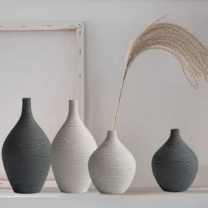 Simple Ceramic Vase Decoration for Home Nordic Luxury Narrow Mouth Flower Pot Living Room Interior Office Desktop Decor Gift - Image 3