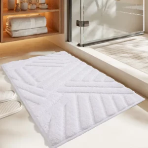 Thick Microfiber Bath Mat High Quality Non-slip Absorbent Bathroom Rug with High Low Pile Design and Comfortable Foot Feeling - Image 5