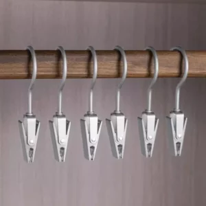 6pcs Multifunctional hook clip metal aluminum alloy hat skirt storage clip clothes hangers drying clip seamless pants racks - Image 5