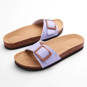 Evshine 2024 Summer Flat Slippers For Women New Design Women Clogs Women's Mules Fashion Cork Clogs Slippers Adjustable Buckle - Image 4