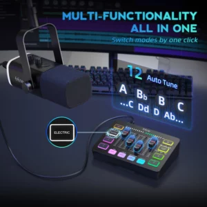 FIFINE All-in-One Podcast Kit with RGB Audio Mixer,Streaming Studio Set with Dynamic Mic for PC Gaming Recording-Ampligame KS5 - Image 3
