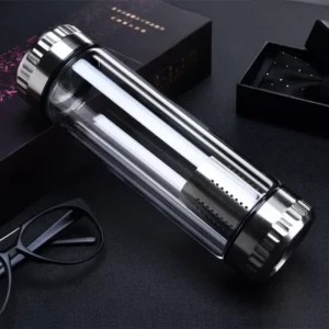 280/350/500ML Glass Water Bottle Stainless Steel Tea Infuser Filter Double Wall Lid Thick Bottom Drinking Office Home Cup Gift - Image 3