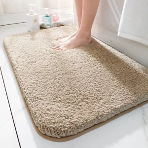 Super Thick Fluff Fiber Bath Mats Comfortable and Soft Bathroom Carpet Non-slip Absorbent Rug Foot Mat Shower Room Doormat - Image 3