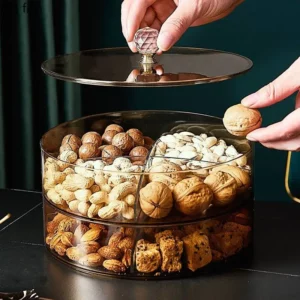 Plastic Fruit Trays Multi Grid Nuts Dried Fruit Storage Trays with Lids Sugar Boxes Household Snack Candy Containers Decoration - Image 3