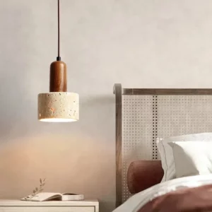 Stone Pendant Lamp Wood Hanging Light for Bedroom Bedside Light Dining Table Small Light Home Decoration - Image 5