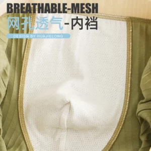 3PCS/Pack 100% Cotton Solid Striped Men's Boxer Sexy Breathable Mesh U Crotch Underwear High Elastic Widen Waistband Underpants - Image 5